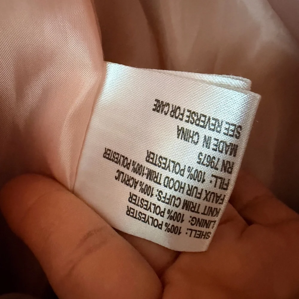MICHAEL Michael Kors Black Puffer Jacket with Pink Hood Lining